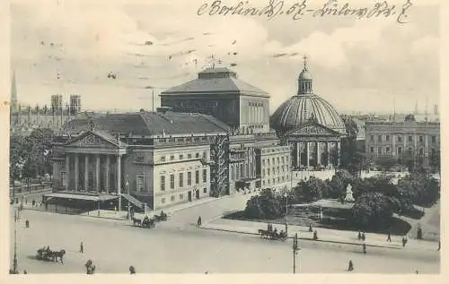 Postcard Germany Berlin Opernhaus und Hedwigskirche