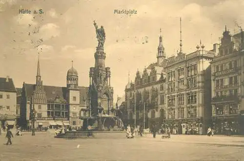 Postcard Germany Halle a. d. Saale Markplatz