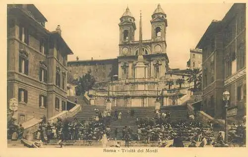 Postcard Italy Roma Trinita dei Monti
