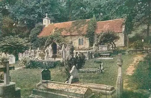 Postcard England Bonchurch old church