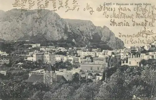 Postcard Italy Capri panorama col Monte Solaro