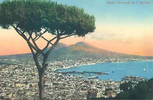 Post card Italy Napoli panorama da S. Martino