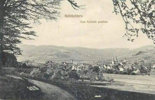 Postcard Germany Schluchtern vom Eichholz gesehen