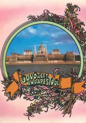 Postcard Hungary Budapest 1965 Parliament