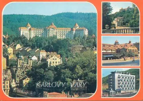 Postcard Czech Republic Karlovy Vary multi view