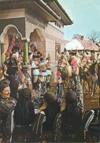 Postcard Romania vedere costume populare nunta la sat