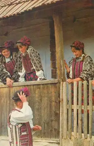 Postcard Romania vedere costume populare Dragus