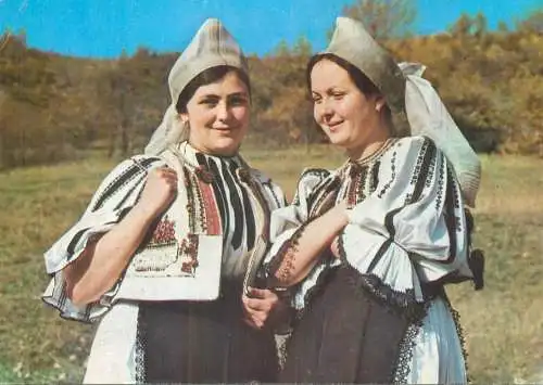 Postcard Romania vedere costume populare Saliste Sibiu