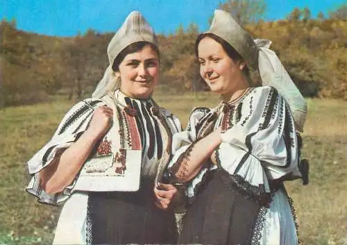Postcard Romania vedere costume populare Saliste Sibiu