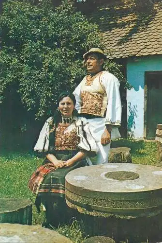 Postcard Romania vedere costume populare Avrig