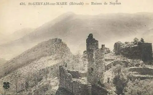 Postcard France St Gervais-sur-Mare ruines de Neyran