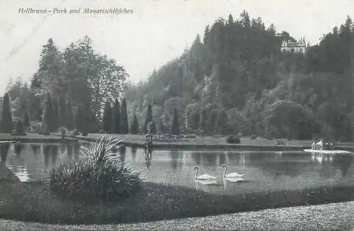 Postcard Austria Hellbrunn Park und Monatsschlosschen