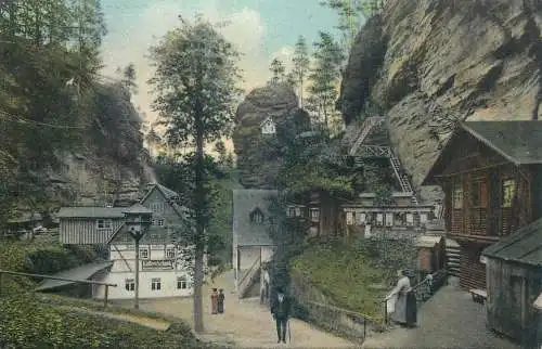 Postcard Germany Sachsische Schweiz Rathewalder Muhle