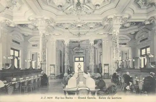 Postcard France Aix-les-Bains Grand Cercle Salon de Lecture