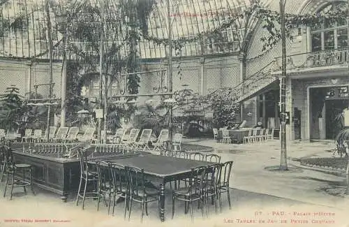 Postcard France Pau Palais d'hiver les tables de jeu de Petits Chevaux