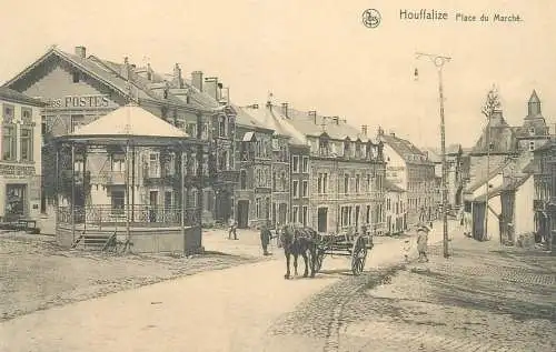 Postcard Belgium Houffalize Place du marche