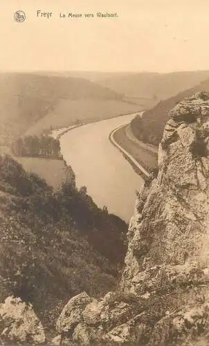 Postcard Belgium Freyr La Meuse vers Waulsort vue panoramique
