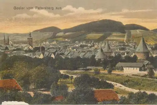 Postcard Germany Goslar vom Petersberg aus