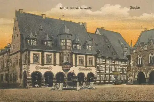 Postcard Germany Goslar Markt mit Kaiserworth