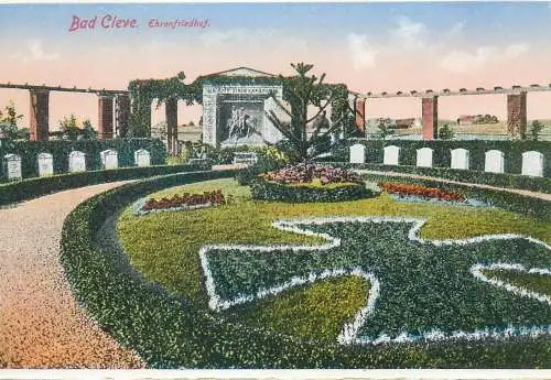 Postcard Germany Bad Kleve Ehrenfriedhof