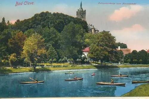 Postcard Germany Bad Kleve Schwanenburg vom Kermisdahl