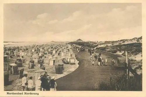 Post card Germany Nordseebad Norderney at the beach