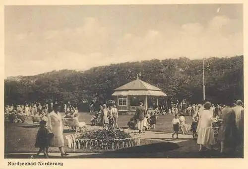 Post card Germany Nordseebad Norderney gazeebo park