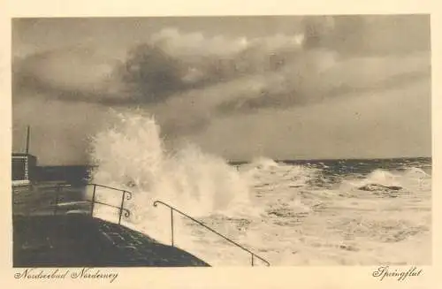 Postcard Germany Nordseebad Norderney Springflut