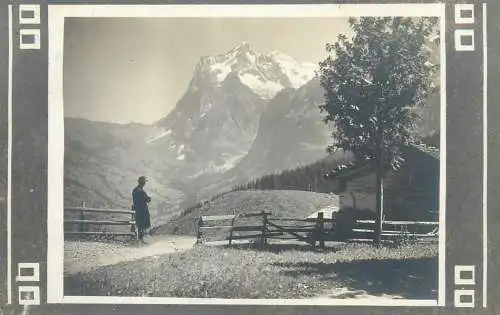 Postcard Germany place to identify snow-capped mountain peak picturesque scenery
