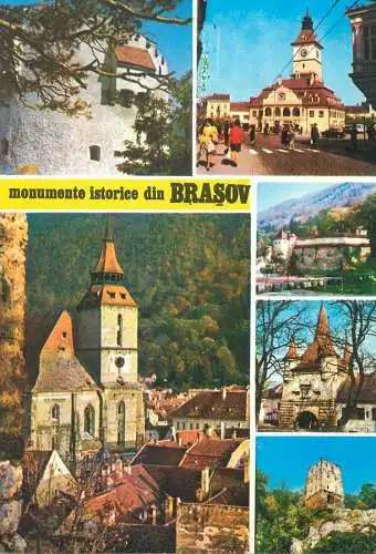 Postcard Romania vedere monumente istorice din Brasov