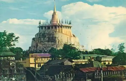 Postcard Thailand Bangkok Golden Mountain Wat Saket
