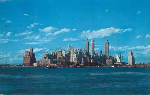 Postcard USA New York Lower Manhattan skyline