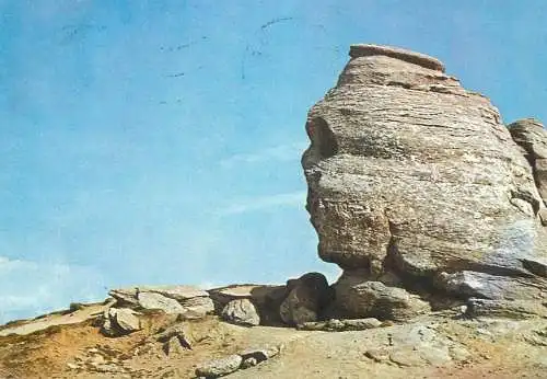 Postcard Romania vedere Muntii Bucegi Sfinxul 1981