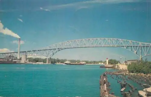 Postcard USA St Clair river bridge