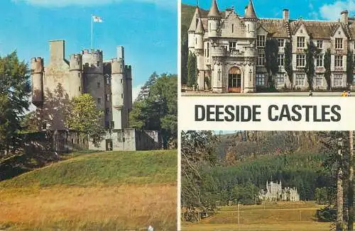 Postcard UK Deeside castles multi view