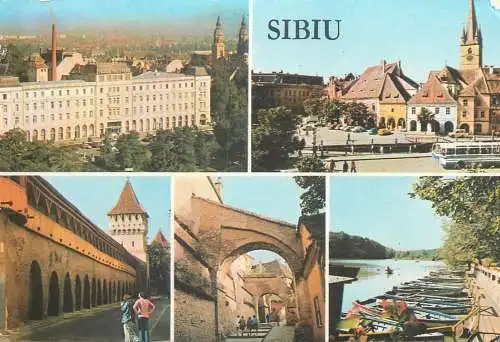 Postcard Romania vedere Sibiu multiple