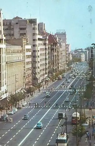 Postcard Romania vedere Bucuresti bulevard general Magheru