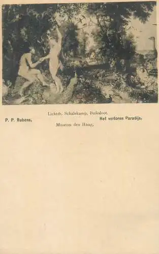 Postcard The Lost Paradise Peter Paul Rubens painting