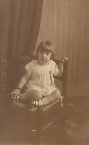 Postcard children types little girl confused funny face