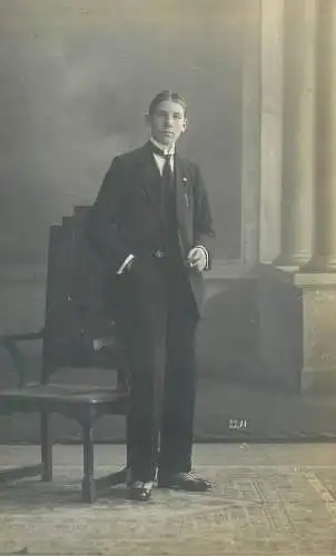 Postcard children types young gentleman elegant costume Fotografie Strauss Rotterdam