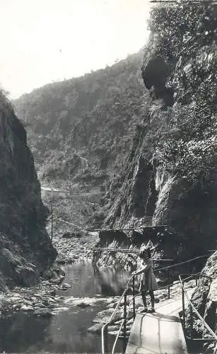 cpsm France Pyrénées Orientales Amelie-les-Bains gorges du Mondony pres du Belvedere
