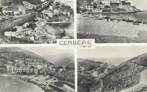 cpsm France Pyrénées Orientales > Cerbere ville et la plage Banyuls un joli Coin