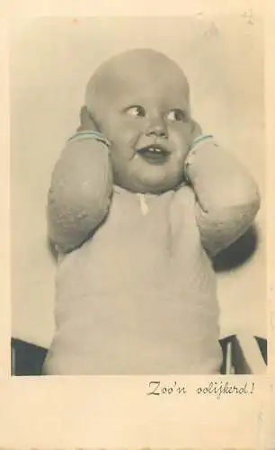 Postcard children types little baby funny face photo