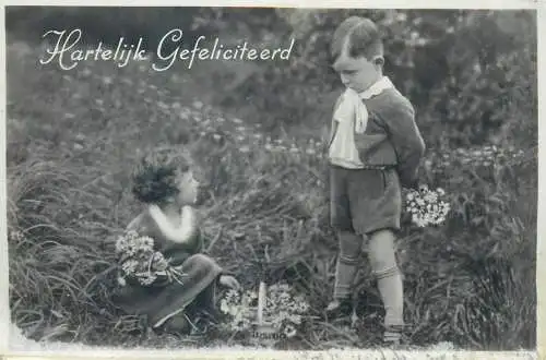 Netherlands Postcard heartfelt greetings children romance