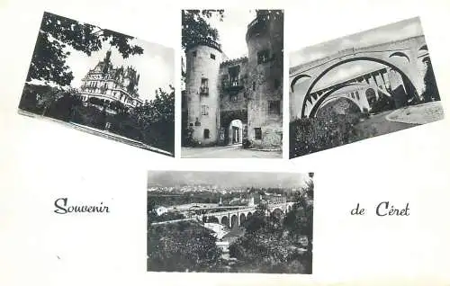 cpsm France souvenir de Ceret chateau Bardou-Job les trois ponts