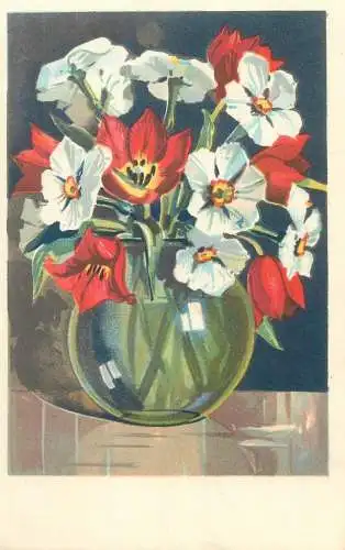 Postcard vase colourful flower arrangement