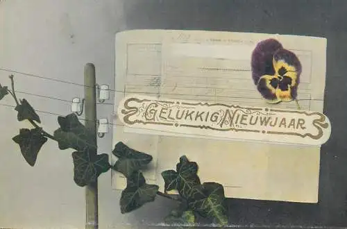 Heartfelt Post card pansy flower