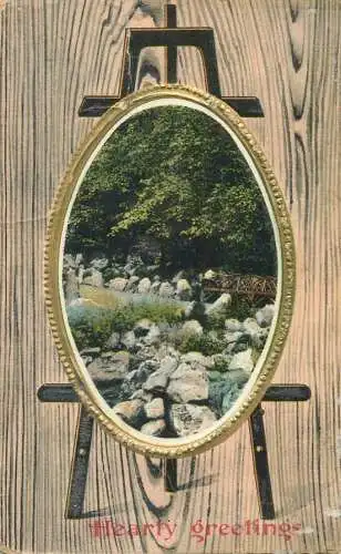 Hearty greetings Dutch embossed Post card
