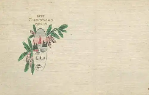 Best Christmas Wishes greetings Postcard