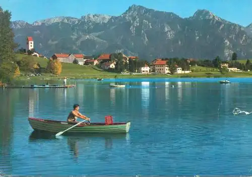 Postcard Germany Hopfen am See/ Allgau mit Ammergauer Alpen, Tegelberg und Straussberg